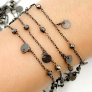 Pyrite and Dangle Disc Oxidized Connected Wire Chain